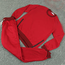 Women's 2piece Solid Women Warm Tracksuits Suit O-Neck Long sleeve Women Hoodies with Irregular Zipper Sportwear LX072