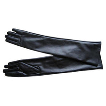 womens-faux-leather-elbow-gloves-long-gloves-warm-lined-finger-gloves-new-y8 BBL