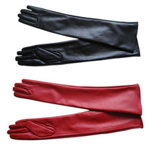 womens-faux-leather-elbow-gloves-long-gloves-warm-lined-finger-gloves-new-y8 BBL