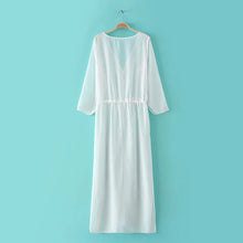 Women's Sexy Beach Cover Up White Beach Dress Long Bikini Cover Up Swimwear Pareo Beach Swimsuit Cover Up Sheer Dress