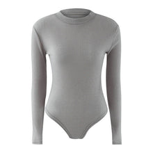 Women's Sexy Bodysuit Top Long Sleeve Knitted Bodysuit Women Slim Bodycon Jumpsuit Body Tops Women