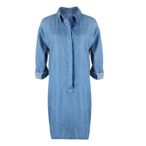 womens-sexy-casual-blue-denim-shirt-blouse-top-type-party-club-mini-jeans-dress BBL