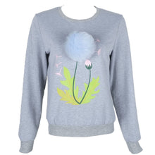 Women's Tracksuit O Neck Casual Pullover Tracksuits Plush Ball Dandelion Printed Sweatshirt Long Sleeve Pull Femme