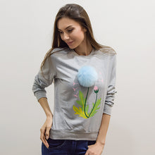 Women's Tracksuit O Neck Casual Pullover Tracksuits Plush Ball Dandelion Printed Sweatshirt Long Sleeve Pull Femme