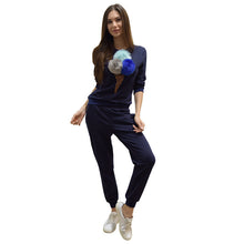 Women's Tracksuit Set Colorful Plush Ball Sweatshirt 2 Piece Set Women Long Sleeve Ice Cream Tracksuits For Women XL