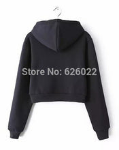 Women's Trendy AA Drawstring Hat Long Sleeve Short Jumper Sweats Hooded SweartShirt Hoodies Tops