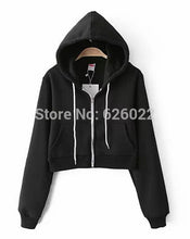 Women's Trendy AA Drawstring Hat Long Sleeve Short Jumper Sweats Hooded SweartShirt Hoodies Tops