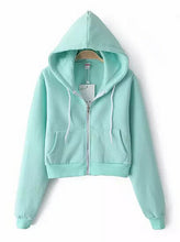 Women's Trendy AA Drawstring Hat Long Sleeve Short Jumper Sweats Hooded SweartShirt Hoodies Tops