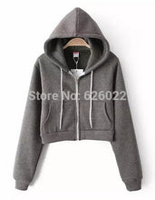 Women's Trendy AA Drawstring Hat Long Sleeve Short Jumper Sweats Hooded SweartShirt Hoodies Tops