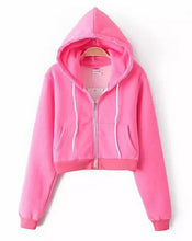 Women's Trendy AA Drawstring Hat Long Sleeve Short Jumper Sweats Hooded SweartShirt Hoodies Tops