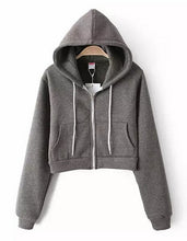 Women's Trendy AA Drawstring Hat Long Sleeve Short Jumper Sweats Hooded SweartShirt Hoodies Tops