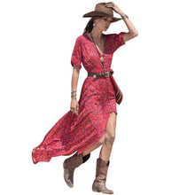 womens-v-neck-3-4-sleeve-long-maxi-dress-floral-party-boho-beach-dresses BBL