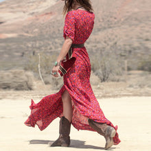 womens-v-neck-3-4-sleeve-long-maxi-dress-floral-party-boho-beach-dresses BBL