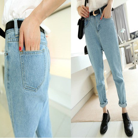 Womens Jeans Plus Size Woman Jeans Vintage Loose Light Blue Harem Pants Boyfriend Jeans For Women Lady S M L XL