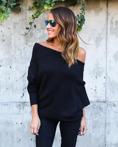 Womens Knitted Sweaters Loose Casual Knit Sweater Pullover 3 Colors Long Sleeve Sweater Tops Plus Size GV407