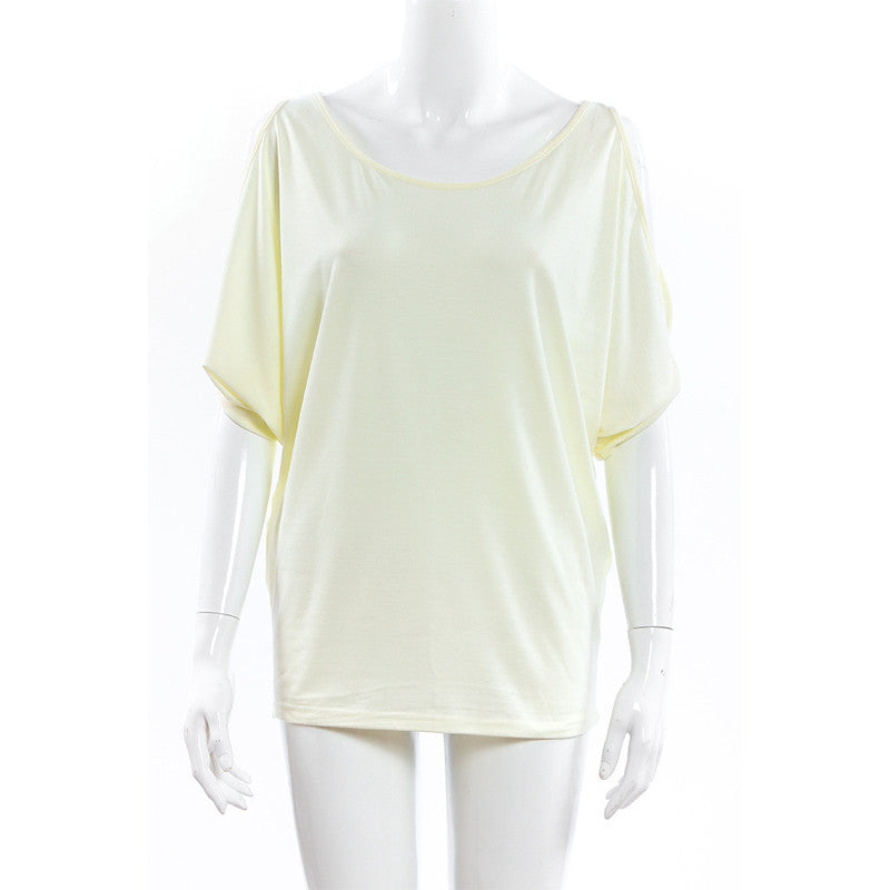 Womens Off Shoulder T Shirt Plus Size Women Clothing Loose Sleeve Cut Tee Shirt Femme Women Tops T Shirts For Women