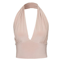 Womens Sexy Crop Top Halter Backless Tops Women Deep V Off Shoulder Waist Corset Women's Tank Top Regata Feminina