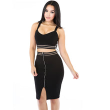 Womens Sexy Dress Two Piece Outfits Women Black Front Zipper Split Bodycon Dress 2 Piece Set Women Dresses