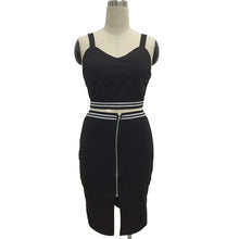 Womens Sexy Dress Two Piece Outfits Women Black Front Zipper Split Bodycon Dress 2 Piece Set Women Dresses