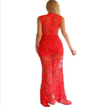 Womens Sexy Dresses Party Elegant Hollow Out Lace Floral Maxi Dresses Long Evening Party Dress For Women Black White Red