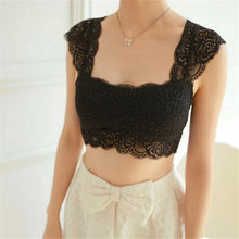 Womens Sexy Lace Bustier Crop Top Black White Crochet Top Hollow Out Short Tank Top Floral Womens Crop Top Bustier