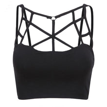 Womens Sexy Strappy Bra All-matched Hollow Bustier Crop Top Harajuku Cut Out Cross Women's Bralet Cropped Top Camis Tank Vest
