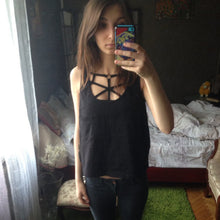 Womens Sexy Strappy Bra All-matched Hollow Bustier Crop Top Harajuku Cut Out Cross Women's Bralet Cropped Top Camis Tank Vest