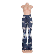 Womens Elegant Vintage elastic Casual Beach High Waist Wide Leg Long Pants Trousers Print Flared trousers mermaid pants