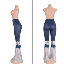 Womens Elegant Vintage elastic Casual Beach High Waist Wide Leg Long Pants Trousers Print Flared trousers mermaid pants