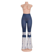 Womens Elegant Vintage elastic Casual Beach High Waist Wide Leg Long Pants Trousers Print Flared trousers mermaid pants