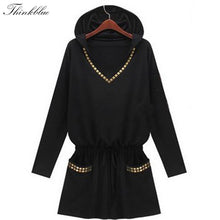 XXXXL  Casual Rivet Hoody Sweatshirts British Style Long Sleeve Women Hoodies Plus Size Hoodies For Women