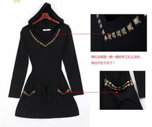 XXXXL  Casual Rivet Hoody Sweatshirts British Style Long Sleeve Women Hoodies Plus Size Hoodies For Women