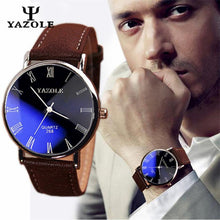 2pc Luxury Fashion Faux Leather Mens Blue Ray Glass Quartz Analog Watches Quartz-watch Relogio Masculino Feminino Montre