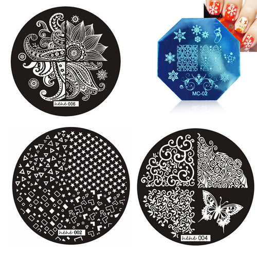 hehe Stamping Plates Cute Pattern DIY Image Stamp Stamping Plates Manicure Template Nail Art Plate