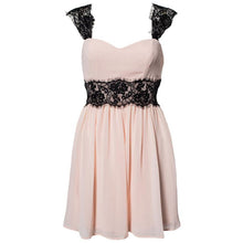 Women Floral Lace Backless Dress Formal Wedding Evening Mini Dress