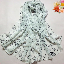 Women Musical Note Chiffon Neck Scarf Shawl Muffler Scarves ping