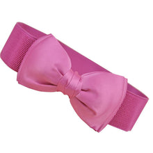Fashion Women Bowknot Elastic Wide Stretch Buckle Waistband Waist Belt ping