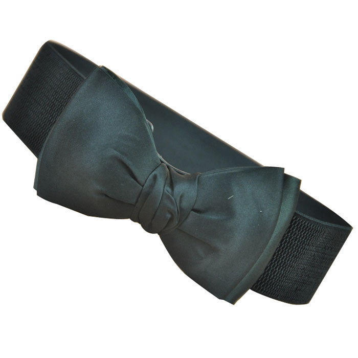 Fashion Women Bowknot Elastic Wide Stretch Buckle Waistband Waist Belt ping