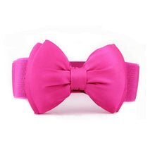 Fashion Women Bowknot Elastic Wide Stretch Buckle Waistband Waist Belt ping