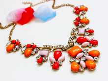 Women Sweet Bohemian Elegant Bib Statement Choker Necklace & Pendants Orange Red Patchwork