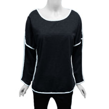 t-shirts-women-t-shirt-batwing-long-sleeve-contrast-line-o-neck-loose-top-casual-camisetas-mujer BBL