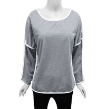 t-shirts-women-t-shirt-batwing-long-sleeve-contrast-line-o-neck-loose-top-casual-camisetas-mujer BBL