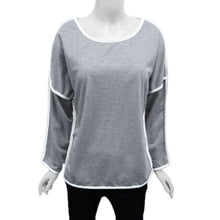 t-shirts-women-t-shirt-batwing-long-sleeve-contrast-line-o-neck-loose-top-casual-camisetas-mujer BBL