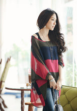 tops-womencolorful-striped-shirt-women-shirt-loose-batwing-sleeve-tops-blouse-high-street-womens-tops BBL